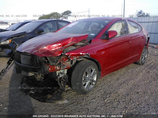 5NPD84LF3HH023417 - 2017 HYUNDAI ELANTRA SE/VALUE/LIMITED RED photo 2