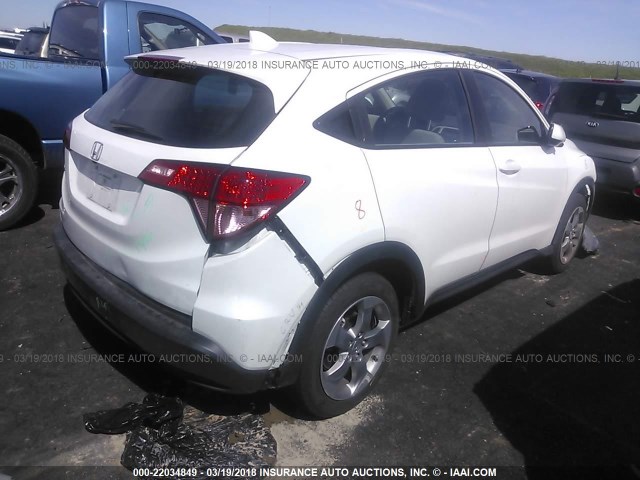 3CZRU5H32HM704226 - 2017 HONDA HR-V LX WHITE photo 4