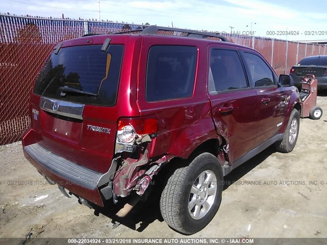 4F2CZ02Z98KM27529 - 2008 MAZDA TRIBUTE I RED photo 4