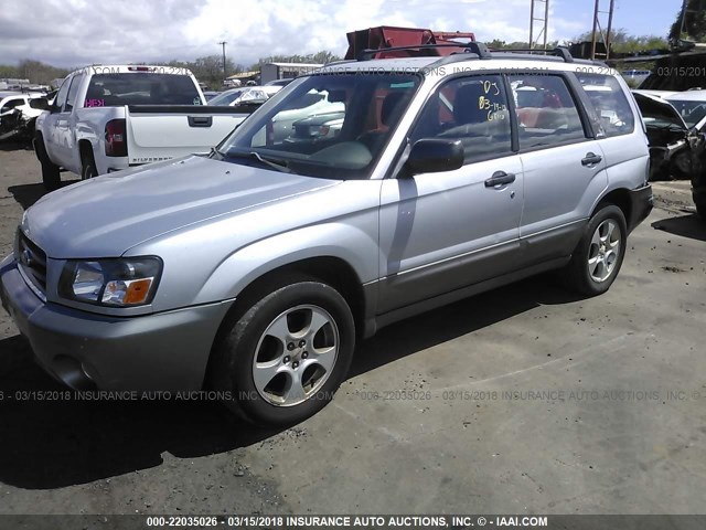 JF1SG65624H723351 - 2004 SUBARU FORESTER 2.5XS SILVER photo 2