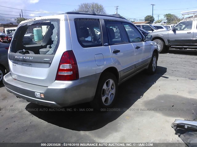 JF1SG65624H723351 - 2004 SUBARU FORESTER 2.5XS SILVER photo 4