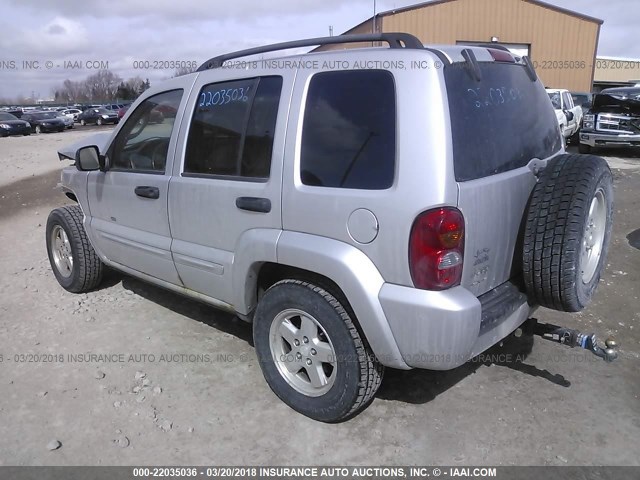 1J4GL58K63W507909 - 2003 JEEP LIBERTY LIMITED SILVER photo 3