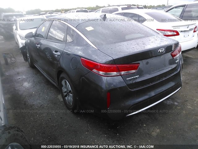 KNAGT4LE3H5010490 - 2017 KIA OPTIMA HYBRID BLACK photo 3