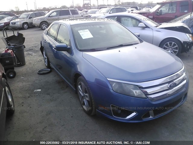 3FAHP0KC2AR103482 - 2010 FORD FUSION SPORT BLUE photo 1