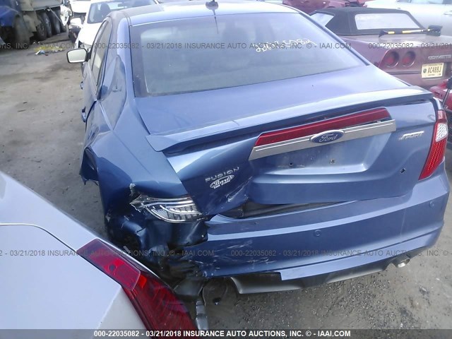 3FAHP0KC2AR103482 - 2010 FORD FUSION SPORT BLUE photo 3