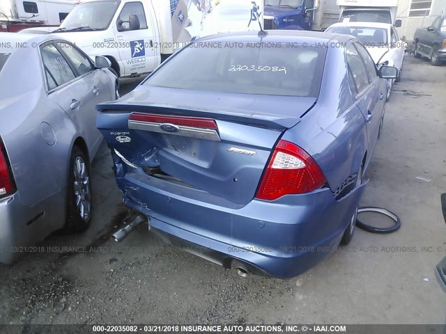 3FAHP0KC2AR103482 - 2010 FORD FUSION SPORT BLUE photo 4