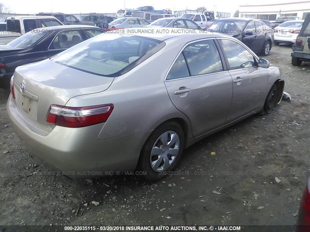 4T1BE46K17U666955 - 2007 TOYOTA CAMRY NEW GENERAT CE/LE/XLE/SE GOLD photo 4