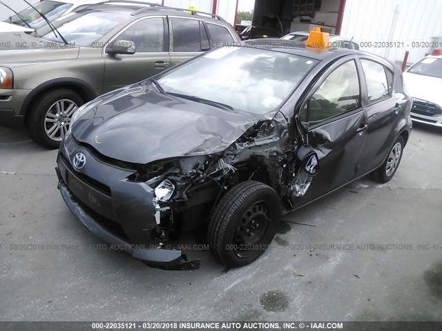 JTDKDTB30D1553897 - 2013 TOYOTA PRIUS C GRAY photo 2