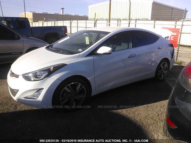 5NPDH4AE3FH595014 - 2015 HYUNDAI ELANTRA SE/SPORT/LIMITED WHITE photo 2