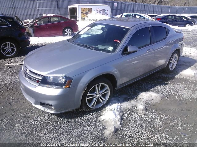 1C3CDZCB5EN194039 - 2014 DODGE AVENGER SXT GRAY photo 2