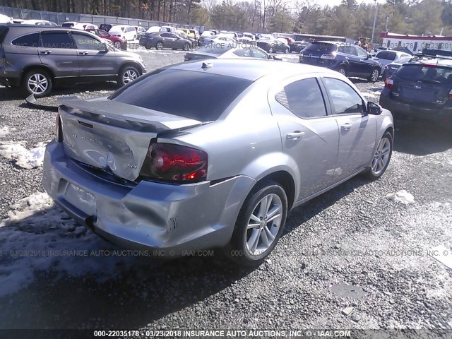 1C3CDZCB5EN194039 - 2014 DODGE AVENGER SXT GRAY photo 4