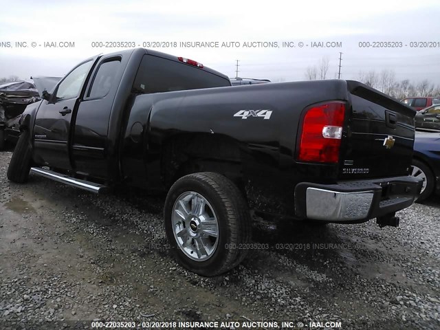 1GCRKSE72CZ280443 - 2012 CHEVROLET SILVERADO K1500 LT BLACK photo 3