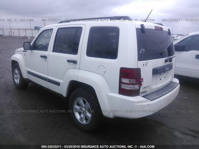 1J4PN2GKXAW166795 - 2010 JEEP LIBERTY SPORT WHITE photo 3