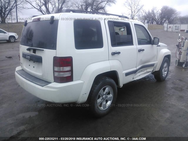 1J4PN2GKXAW166795 - 2010 JEEP LIBERTY SPORT WHITE photo 4