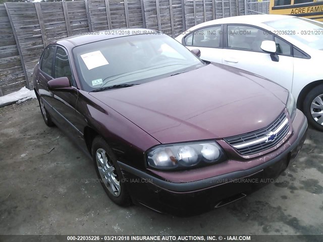 2G1WF55E919171579 - 2001 CHEVROLET IMPALA BURGUNDY photo 1