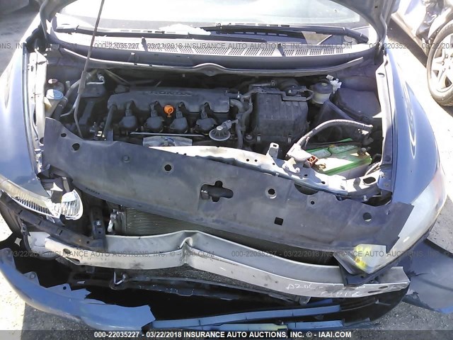 2HGFG12948H570857 - 2008 HONDA CIVIC EXL BLUE photo 10