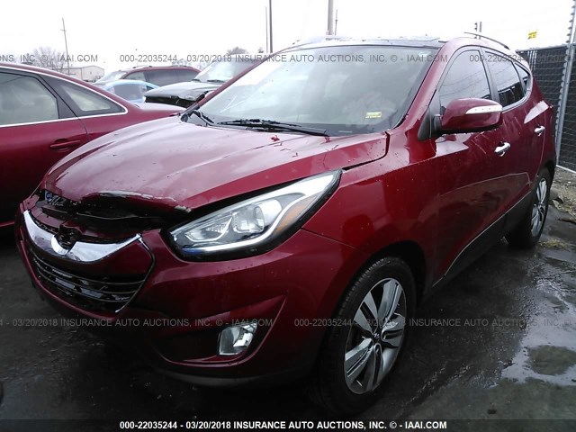 KM8JU3AG3EU794039 - 2014 HYUNDAI Tucson GLS/LIMITED/SE MAROON photo 2