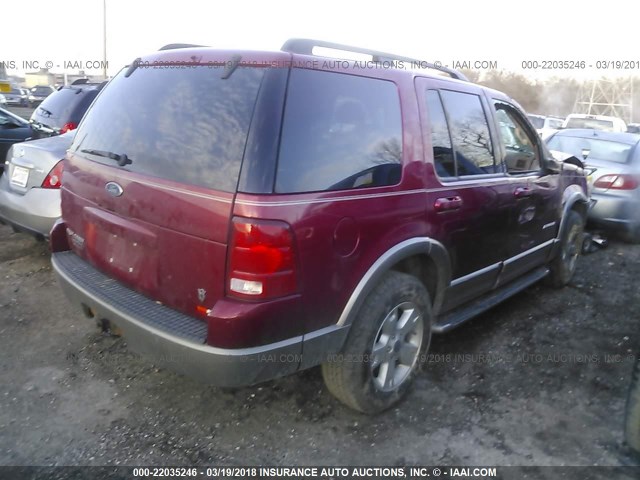 1FMZU74W74UA64419 - 2004 FORD EXPLORER EDDIE BAUER RED photo 4