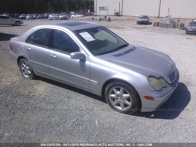 WDBRF61J14F551765 - 2004 MERCEDES-BENZ C 240 SILVER photo 1