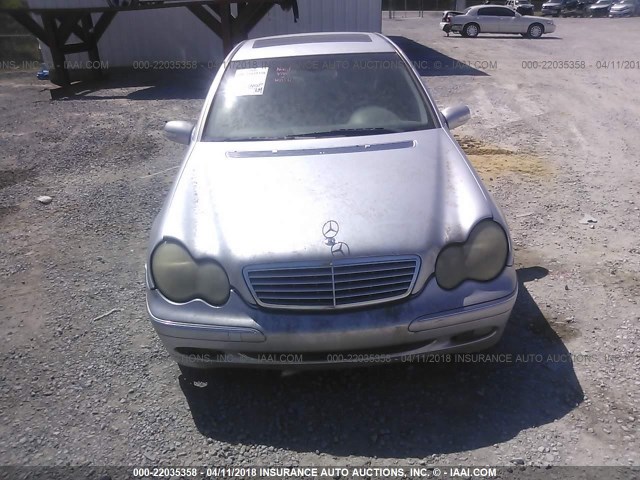 WDBRF61J14F551765 - 2004 MERCEDES-BENZ C 240 SILVER photo 6