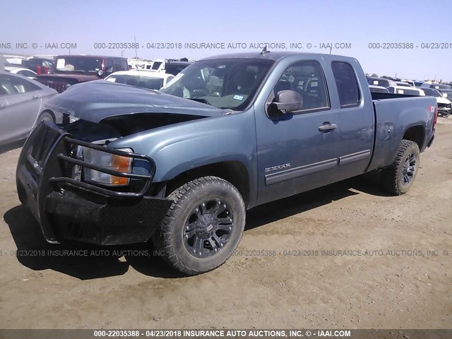 1GTR2VE38BZ150003 - 2011 GMC SIERRA K1500 SLE BLUE photo 2