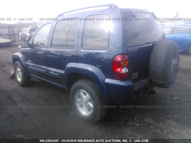 1J8GL58K12W284160 - 2002 JEEP LIBERTY LIMITED BLUE photo 3