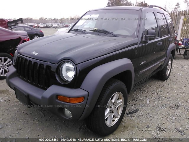 1J4GL48K04W197154 - 2004 JEEP LIBERTY SPORT BLACK photo 2