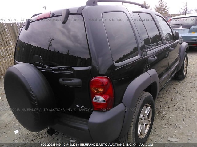 1J4GL48K04W197154 - 2004 JEEP LIBERTY SPORT 黑色 照片 4