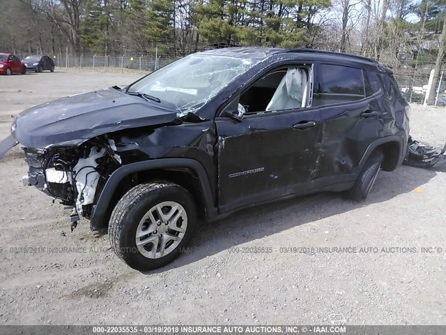 3C4NJDAB1JT163593 - 2018 JEEP COMPASS SPORT BLACK photo 2