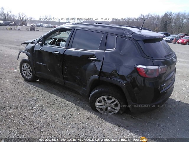 3C4NJDAB1JT163593 - 2018 JEEP COMPASS SPORT BLACK photo 3