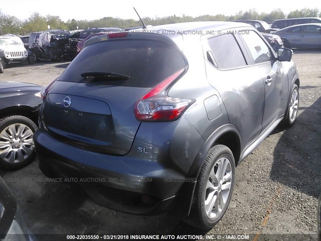 JN8AF5MR4FT505320 - 2015 NISSAN JUKE S/SV/SL/NISMO GRAY photo 4