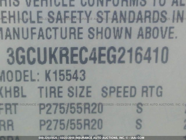 3GCUKREC4EG216410 - 2014 CHEVROLET SILVERADO K1500 LT SILVER photo 9