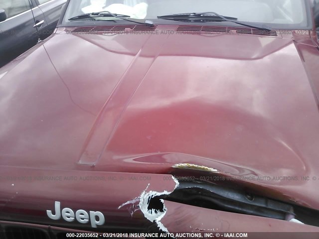 1J4FF68S0XL677568 - 1999 JEEP CHEROKEE SPORT/CLASSIC წითელი ფოტო 10
