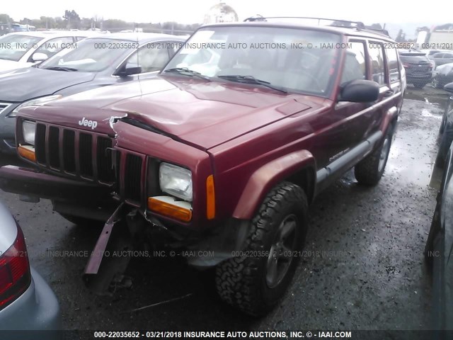 1J4FF68S0XL677568 - 1999 JEEP CHEROKEE SPORT/CLASSIC წითელი ფოტო 2
