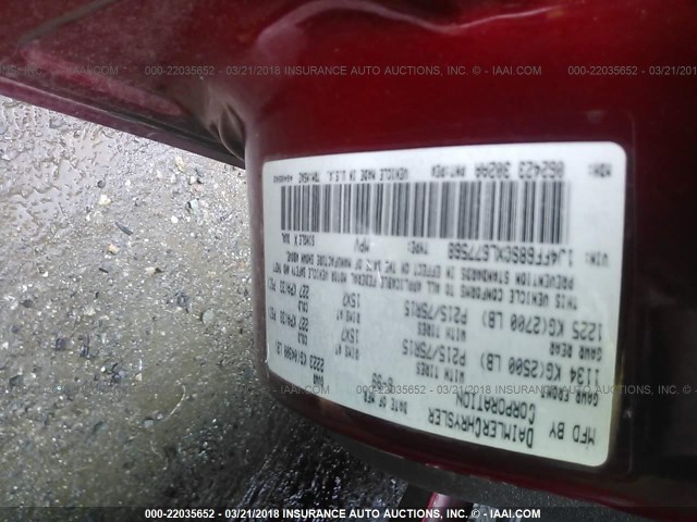 1J4FF68S0XL677568 - 1999 JEEP CHEROKEE SPORT/CLASSIC წითელი ფოტო 9