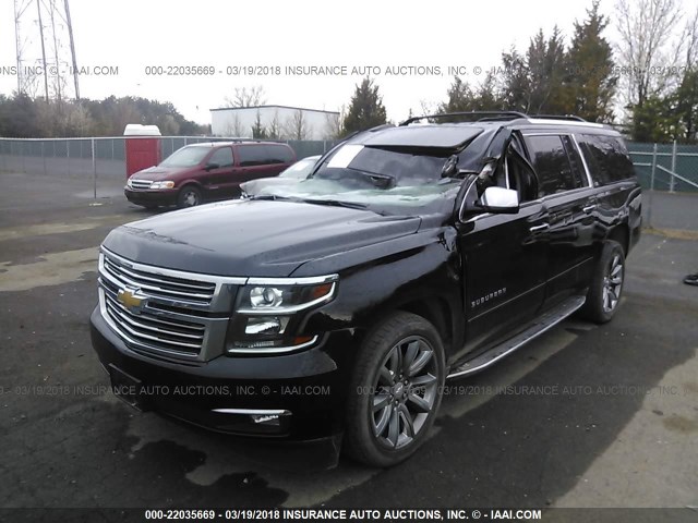 1GNSKJKC9GR112177 - 2016 CHEVROLET SUBURBAN K1500 LTZ BLACK photo 2