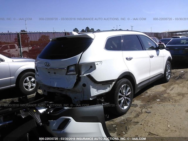 KM8SM4HF9HU202560 - 2017 HYUNDAI SANTA FE SE WHITE photo 4