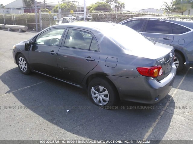 1NXBU40E49Z136732 - 2009 TOYOTA COROLLA S/LE/XLE GRAY photo 3