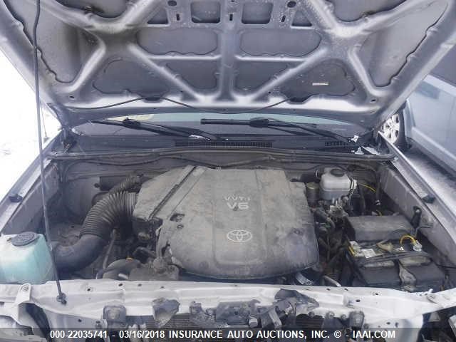 5TELU42N75Z036065 - 2005 TOYOTA TACOMA DOUBLE CAB ვერცხლისფერი ფოტო 10