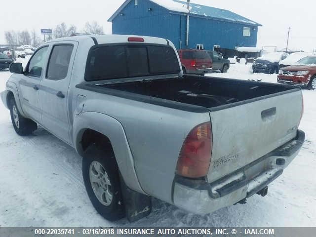 5TELU42N75Z036065 - 2005 TOYOTA TACOMA DOUBLE CAB ვერცხლისფერი ფოტო 3