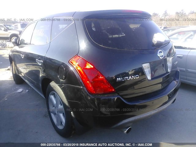 JN8AZ08W23W236125 - 2003 NISSAN MURANO SL/SE BLACK photo 3