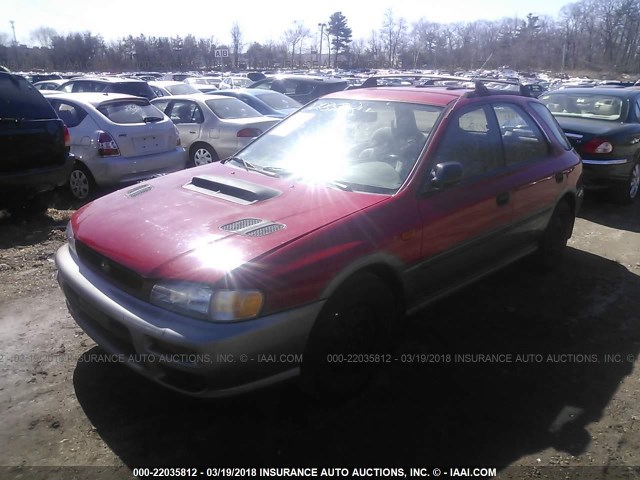 JF1GF4859VH814490 - 1997 SUBARU IMPREZA OUTBACK RED photo 2