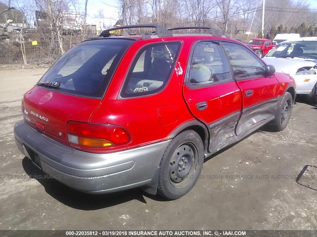 JF1GF4859VH814490 - 1997 SUBARU IMPREZA OUTBACK RED photo 4