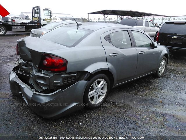 1C3CDZCB6DN625728 - 2013 DODGE AVENGER SXT GRAY photo 4