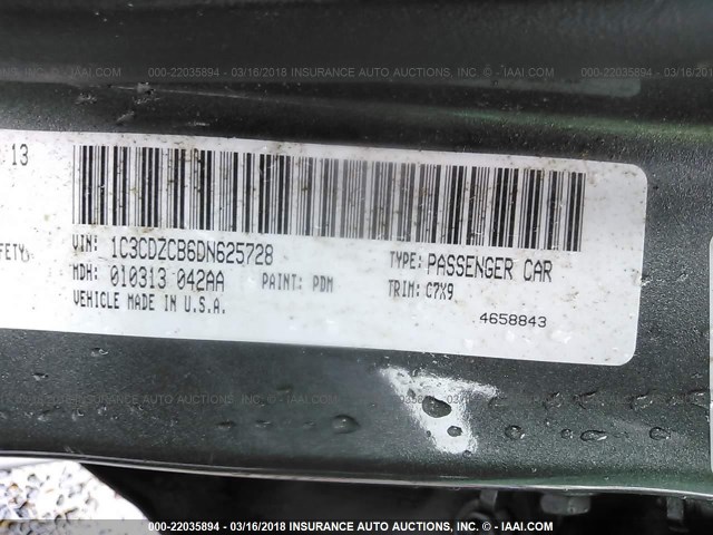 1C3CDZCB6DN625728 - 2013 DODGE AVENGER SXT GRAY photo 9