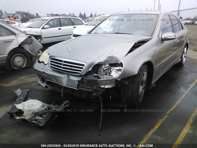 WDBRF40J45A719712 - 2005 MERCEDES-BENZ C 230K SPORT SEDAN GRAY photo 2