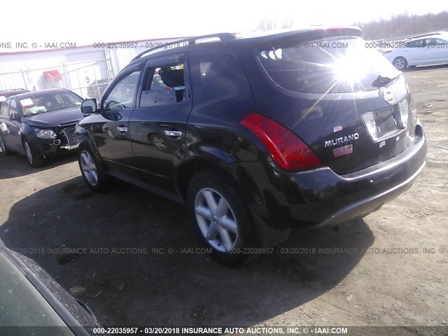 JN8AZ08W24W341958 - 2004 NISSAN MURANO SL/SE BLACK photo 3