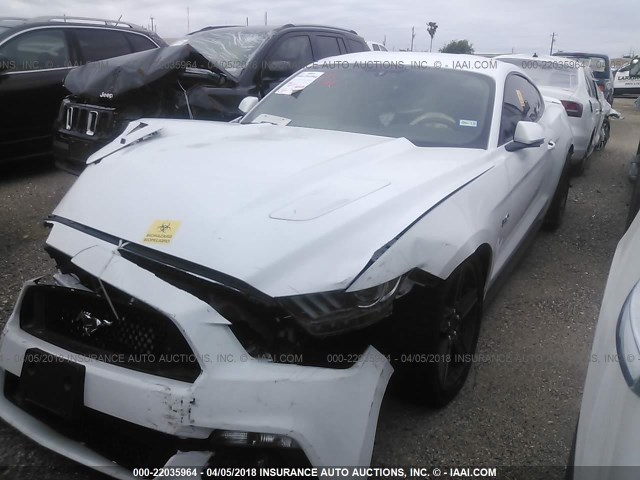 1FA6P8CF2H5239199 - 2017 FORD MUSTANG GT WHITE photo 2