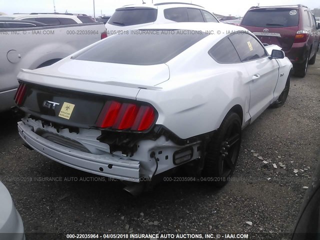 1FA6P8CF2H5239199 - 2017 FORD MUSTANG GT WHITE photo 4