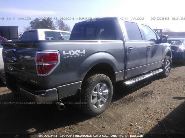 1FTFW1EF3EFC62353 - 2014 FORD F150 SUPERCREW GRAY photo 4